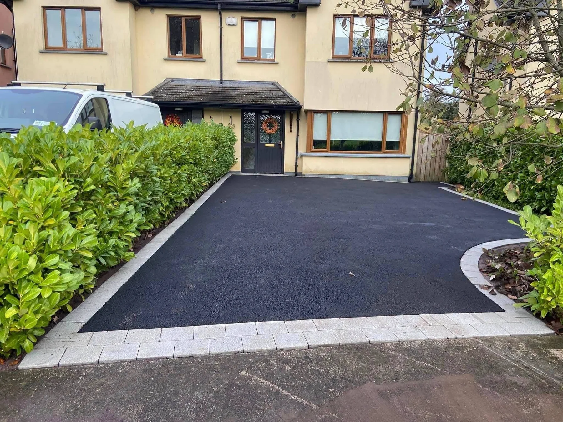 Fresh tarmac driveway